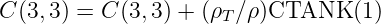 C (3,3) = C (3,3) + (ρ ∕ρ)CTANK   (1)
                      T
